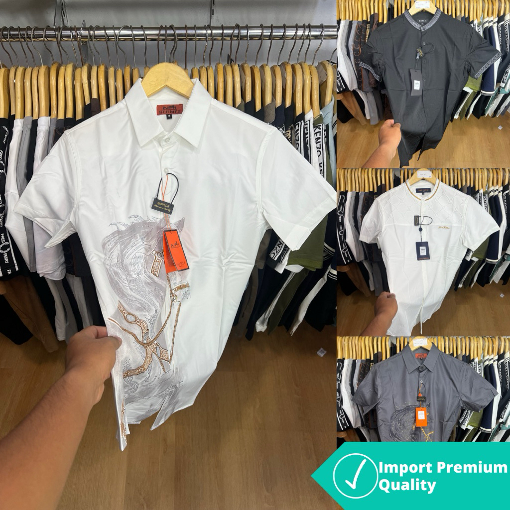 (BISA COD)KEMEJA IMPORT PRIA MIRROR QUALITY VVIP BRANDED ( kemeja import pria , kemeja pria branded 