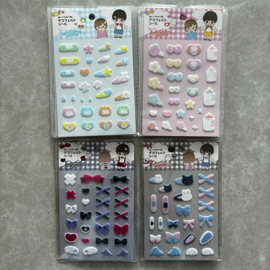 (READY) SERIA/DAISO/CANDO Plush nui doll accesories sticker/attachment - Variasi 1-2-3-4