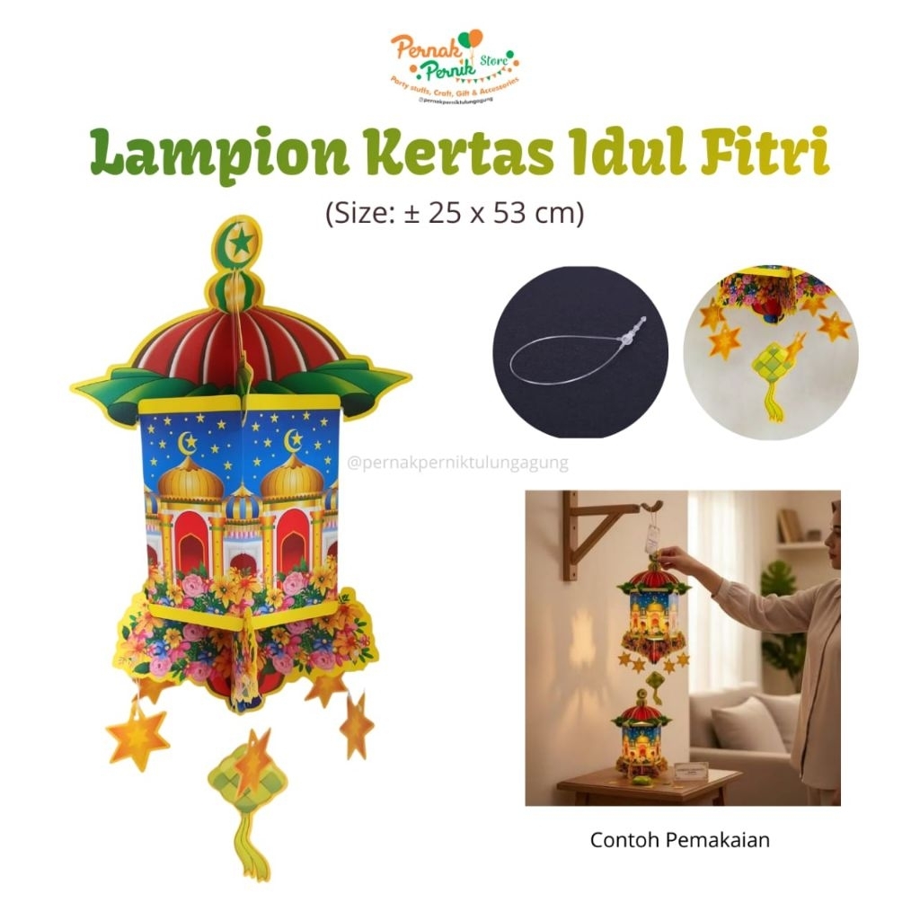 LAMPION KERTAS IDUL FITRI/HIASAN GANTUNG LAMPION KERTAS IDUL FITRI