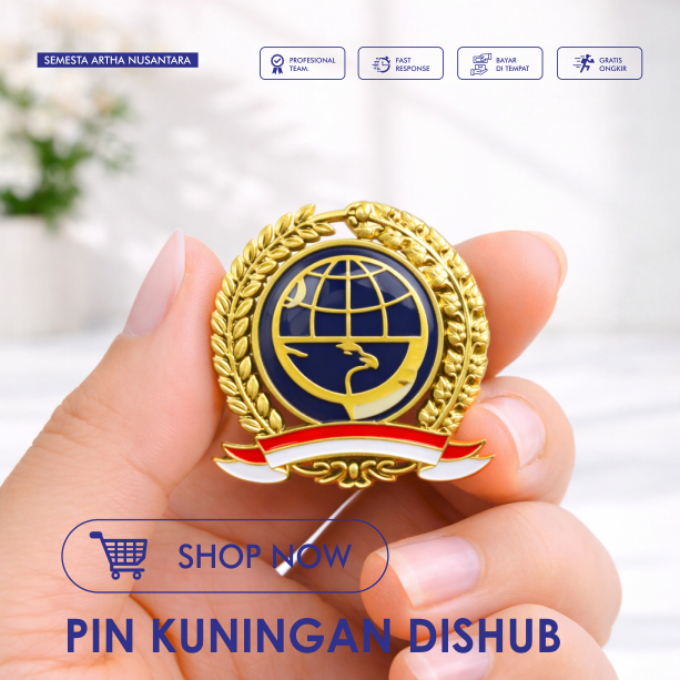 Pin bross pin DISHUB padi kapas bendera merah putih peniti Magnet
