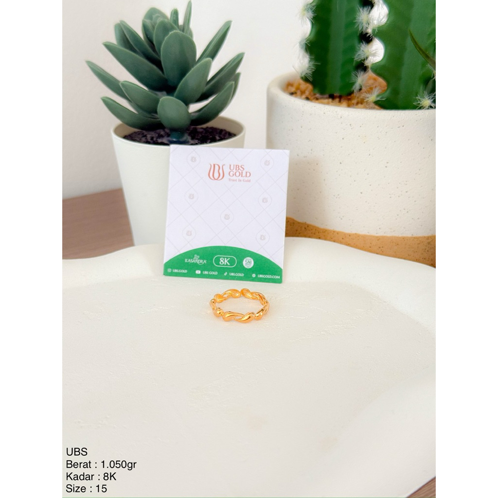 Perhiasaan Cincin Emas Bote UBS 8k/375