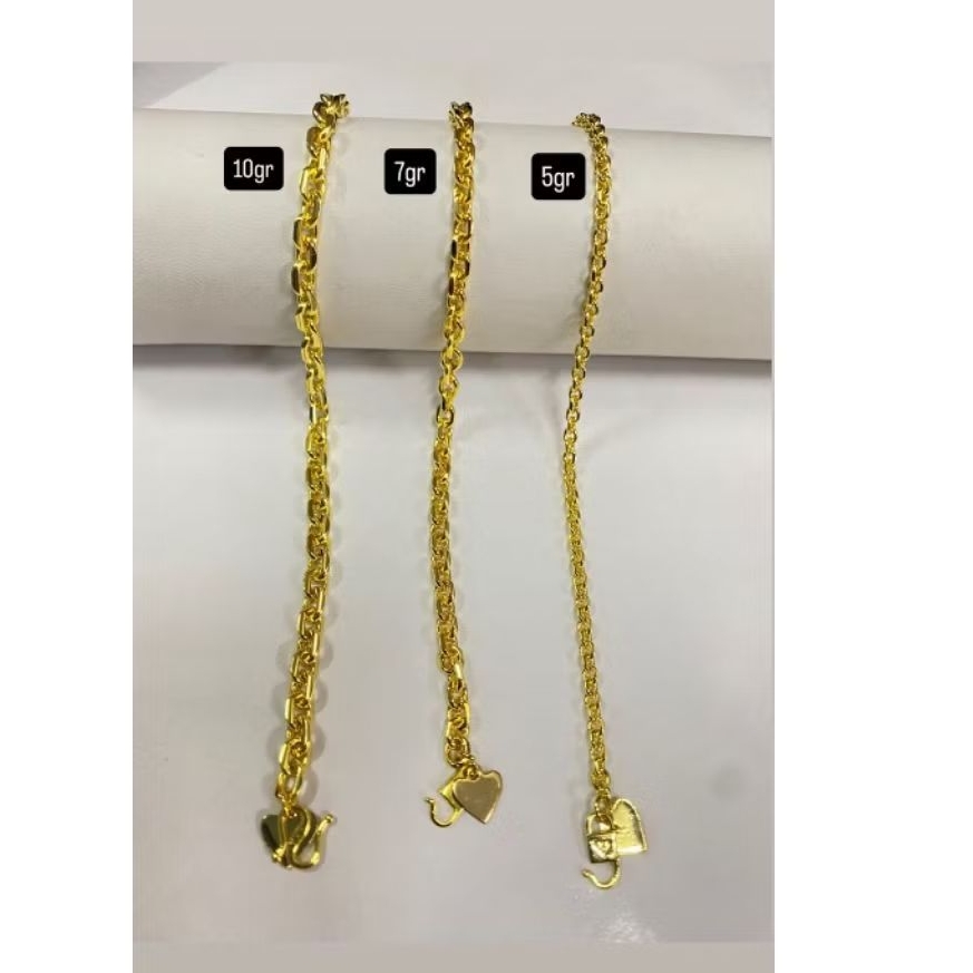 Gelang rantai medan koin Malaysia warna kuning emas 24k