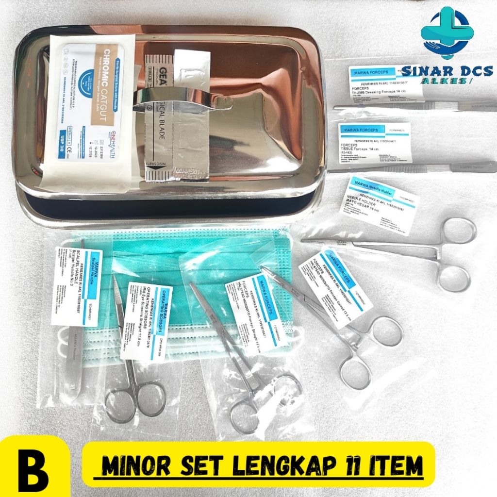 Minor Set 11 Item / Alat Bedah Minor Set Lengkap / Alat Instrumen Minor Set / Set Minor