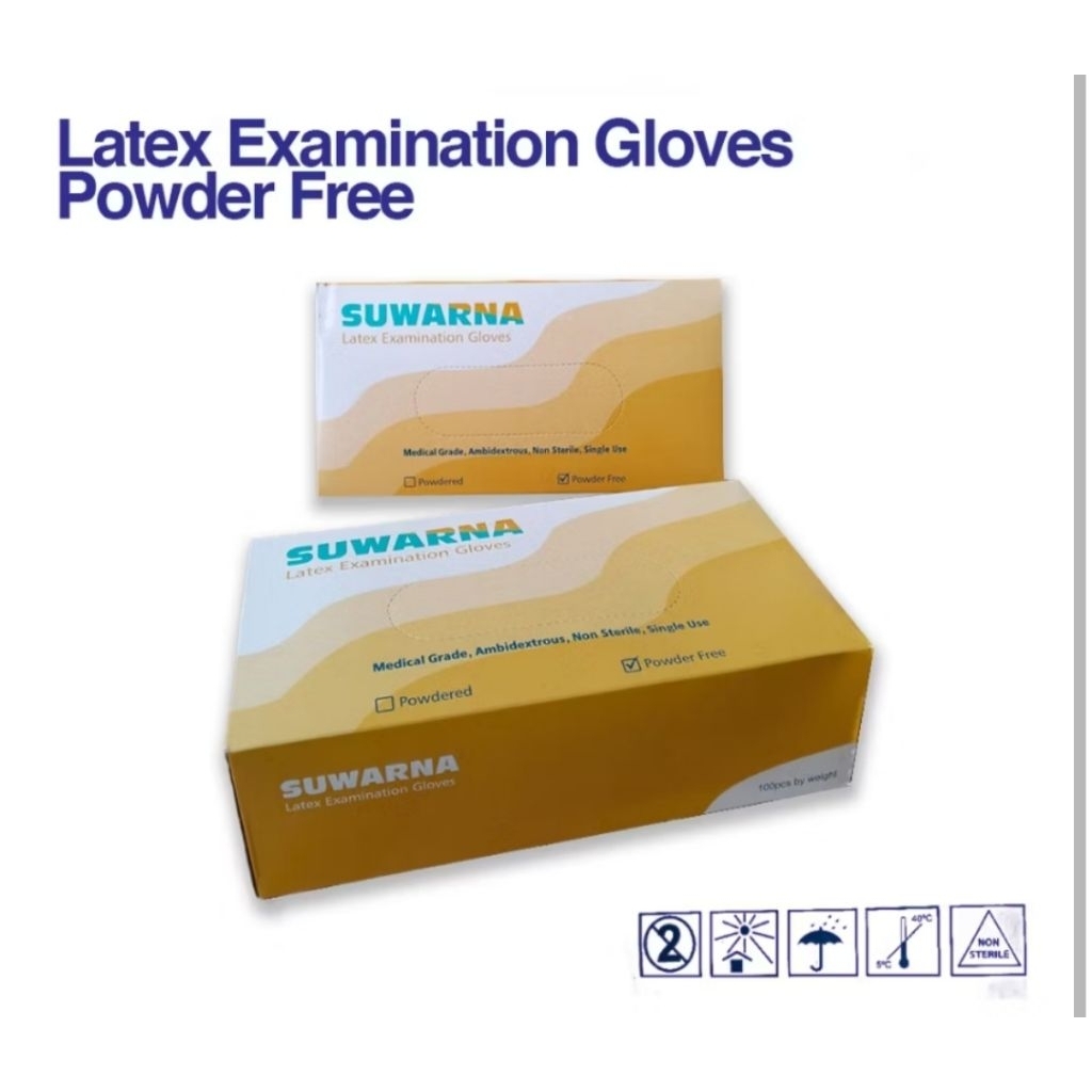 Latex Examination Gloves Powder Free ECER sarung tangan karet medis