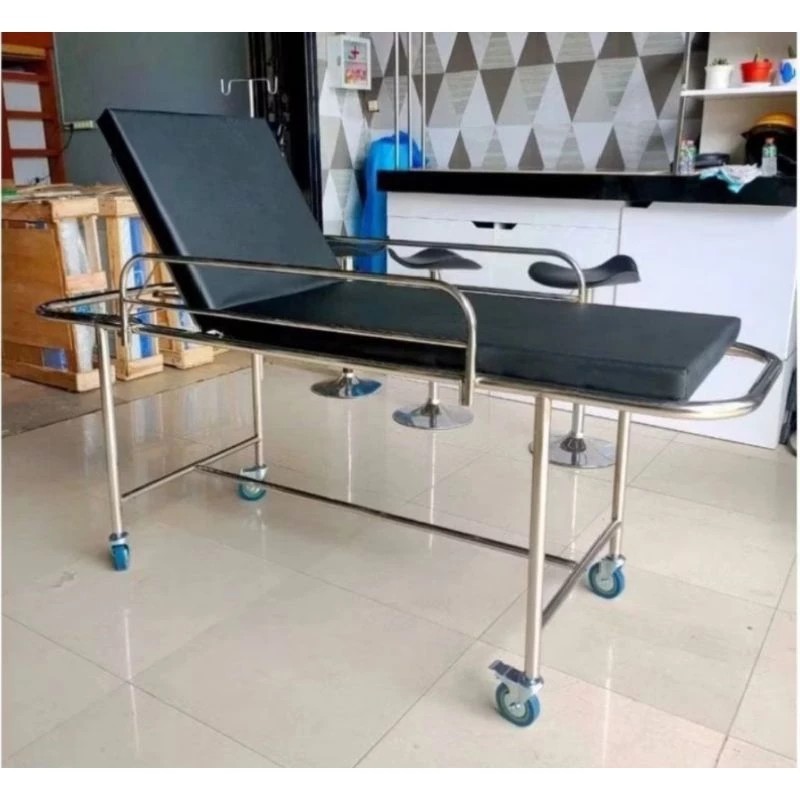 Brankar IGD Dorong Besi Komplit | Brankar Dorong IGD UGD Stainless | Brankar stainless | Brankar Dor