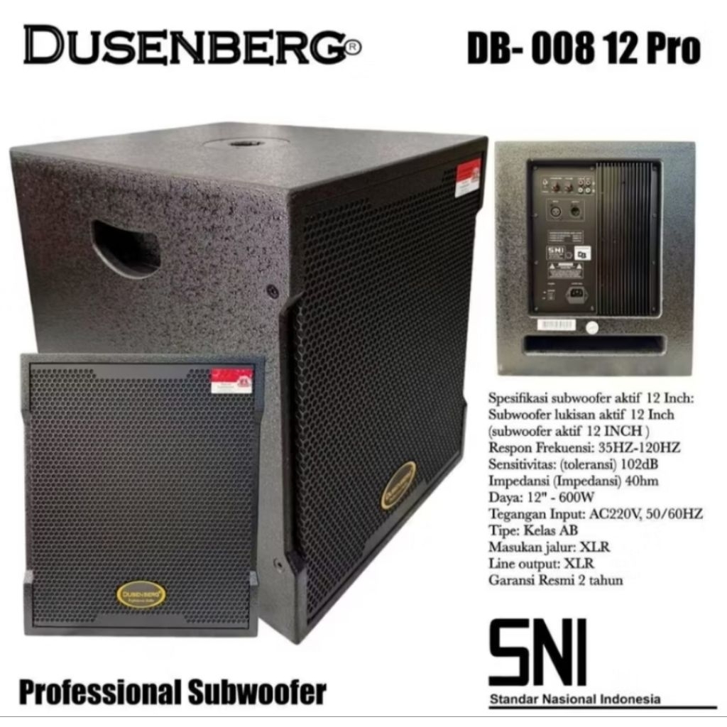professional subwoofer aktif 12inc Dusenberg db-008 12pro