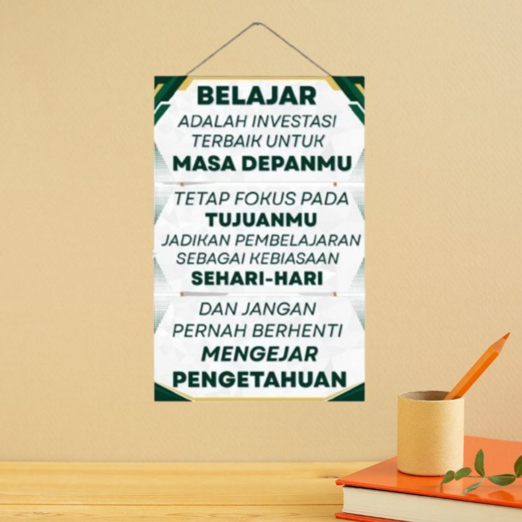 Hiasan Dinding Kata Motivasi Belajar 3 Susun