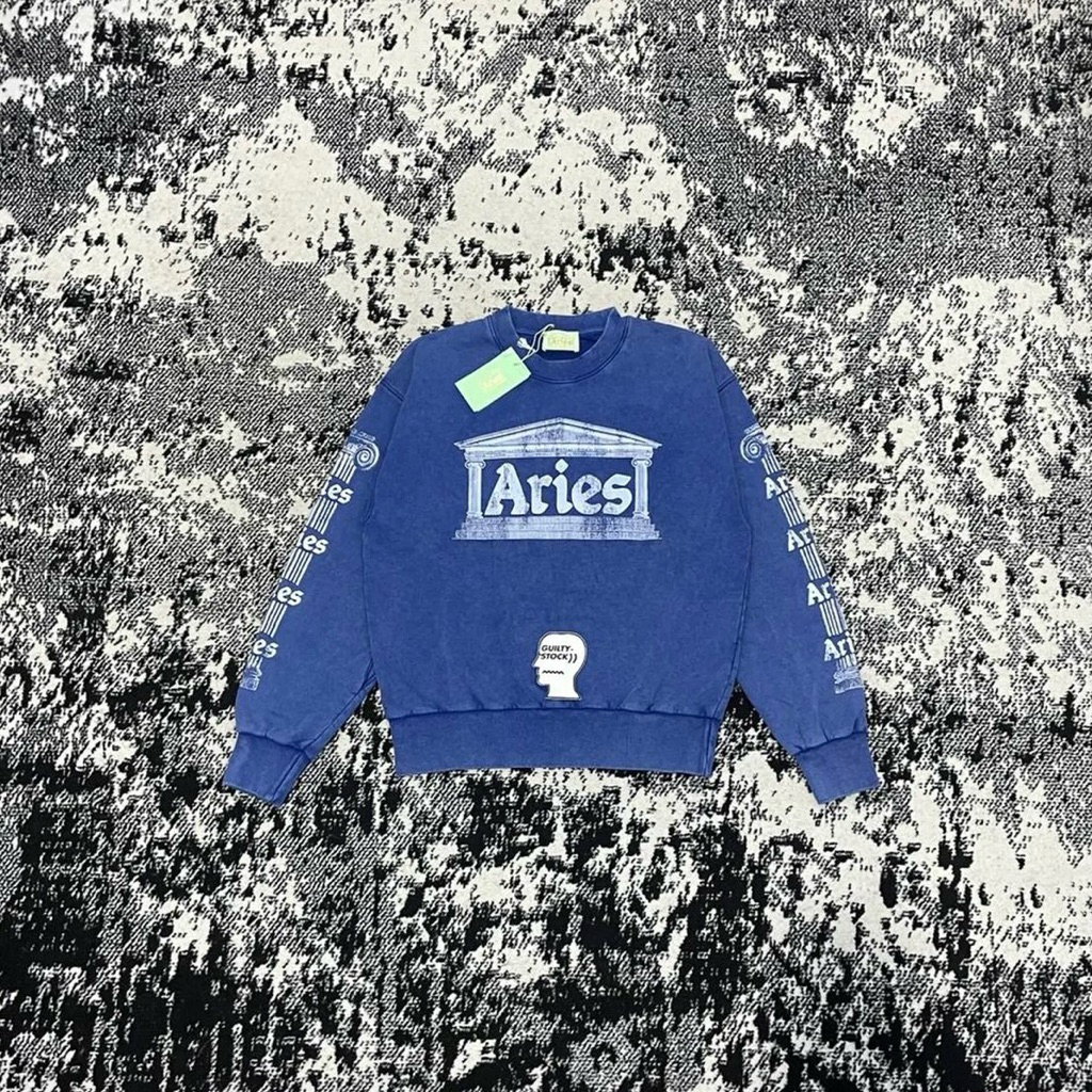 ARIES ARISE COLUMN AGED SWEATSHIRT NAVY