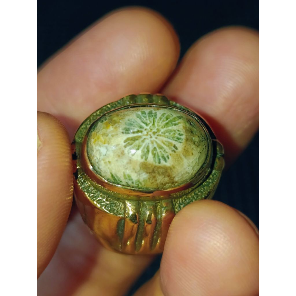 Akik Teratai Hijau Kembang Satu Lawasan