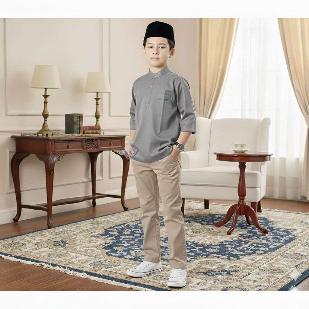 Baju muslim Koko turki anak laki laki 1-13tahun catton toyobo terbaru