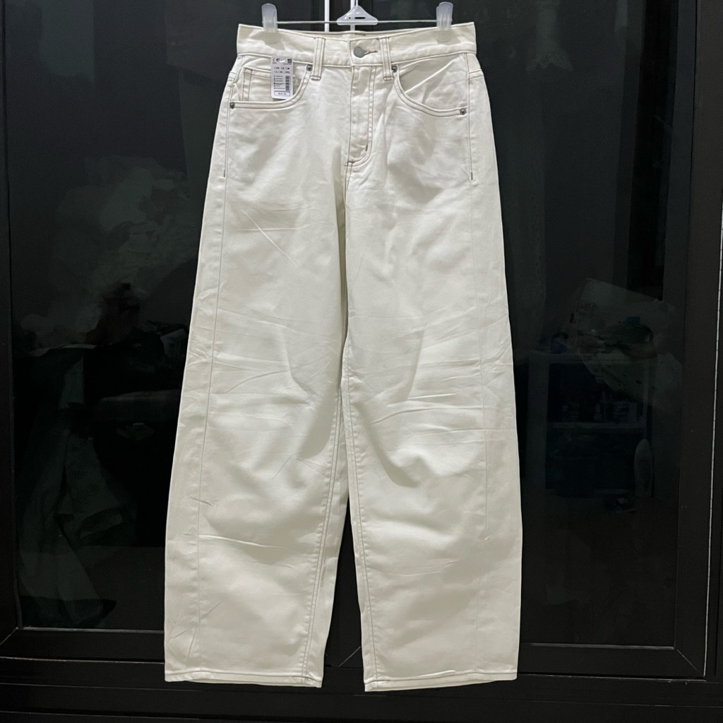 GU Kulot Jeans Barrel Broken White