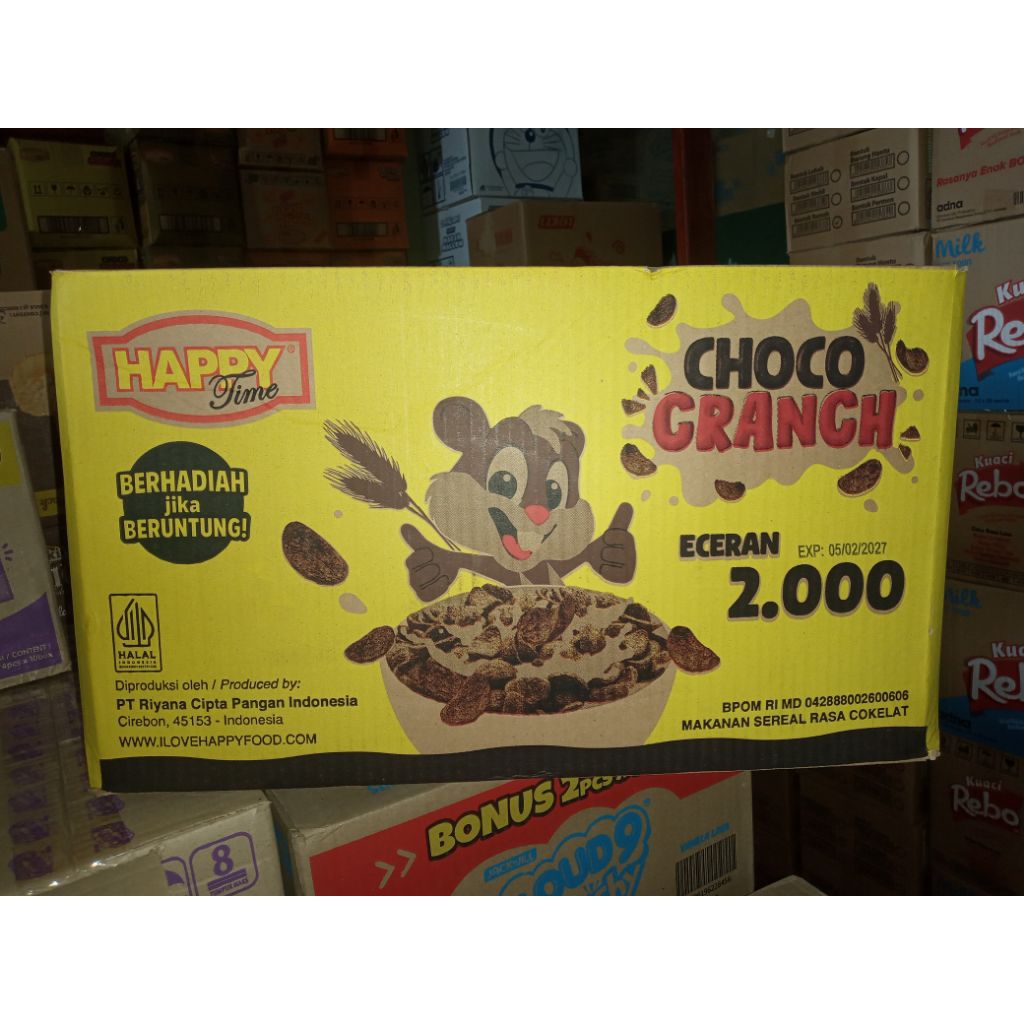 Happy Time Sereal Choco Crunch EC2000 1 Dus Isi 4 Renceng × 10 Pcs × 30 gr Cokelat Kering