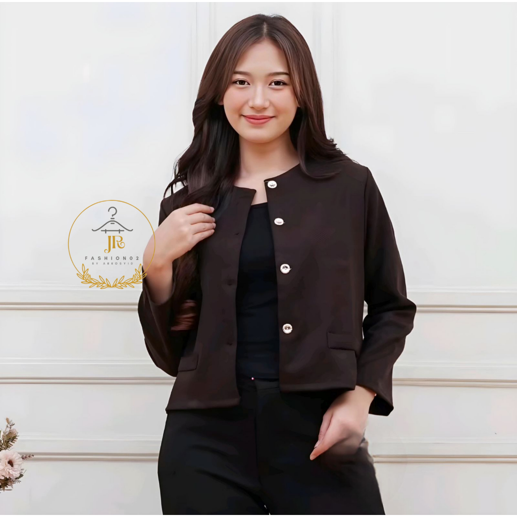 Blazer wanita hijab model kekinian/atasan lengan panjang/blouse wanita