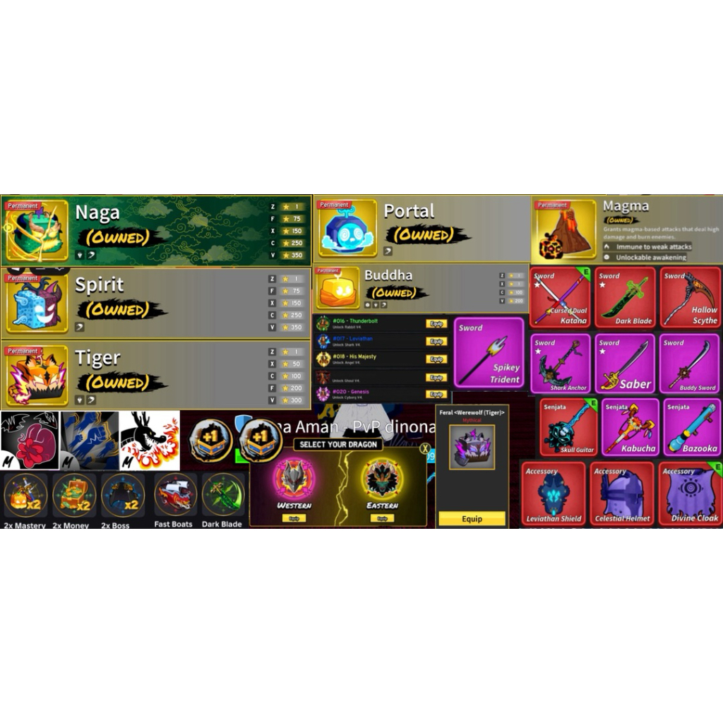 AKUN ROBLOX BLOXFRUIT SPEK RATA KANAN (BACA DEKSRIPSI)