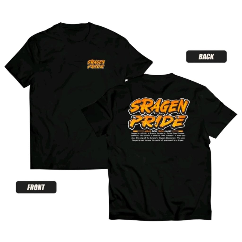 Kaos sablon sragen pride t-shirts distro unisex katun bahan adem