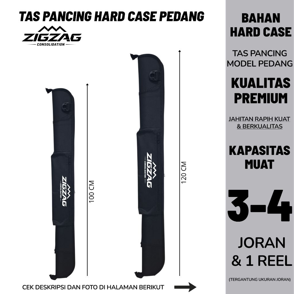 Tas Pancing Joran Model Pedang - Tas Pancing Hard Case Selempang - Tas Pancing ZIGZAG