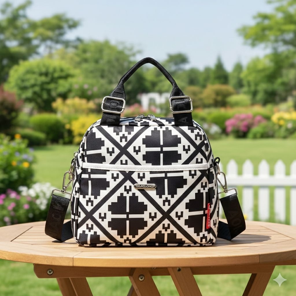 Tas Aolong Motif Batik Monokrom