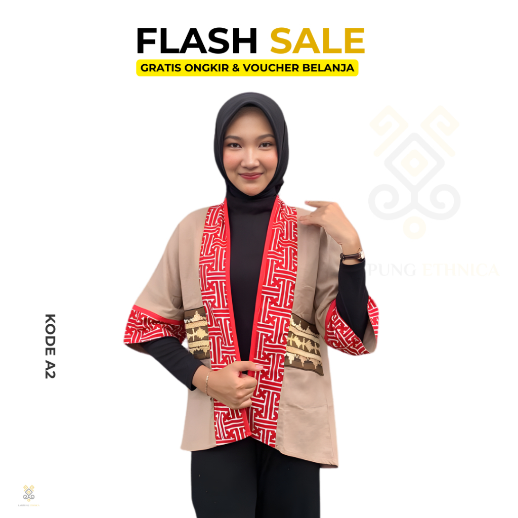 OUTER TAPIS BORDIR LAMPUNG VALENA OUTER - OUTER LAMPUNG - OUTER PESTA LAMPUNG - OUTER KHAS LAMPUNG -