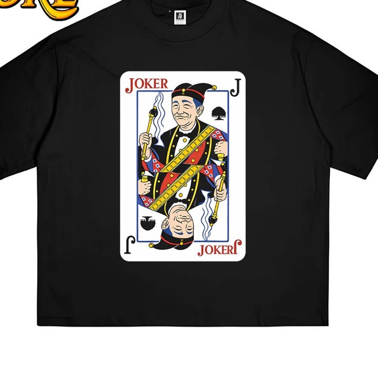 KAOS JOKOWI - MOTIF KARTU JOKER JOKOWI - Kaos Dinasti Jokowi Presiden Indonesia Merdeka BISA COD