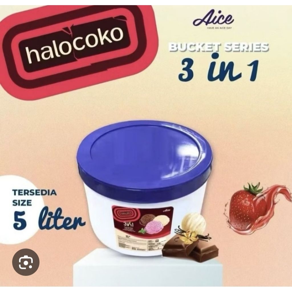 es krim aice HALOCOKO Ice Cream 5 LITER 3in1