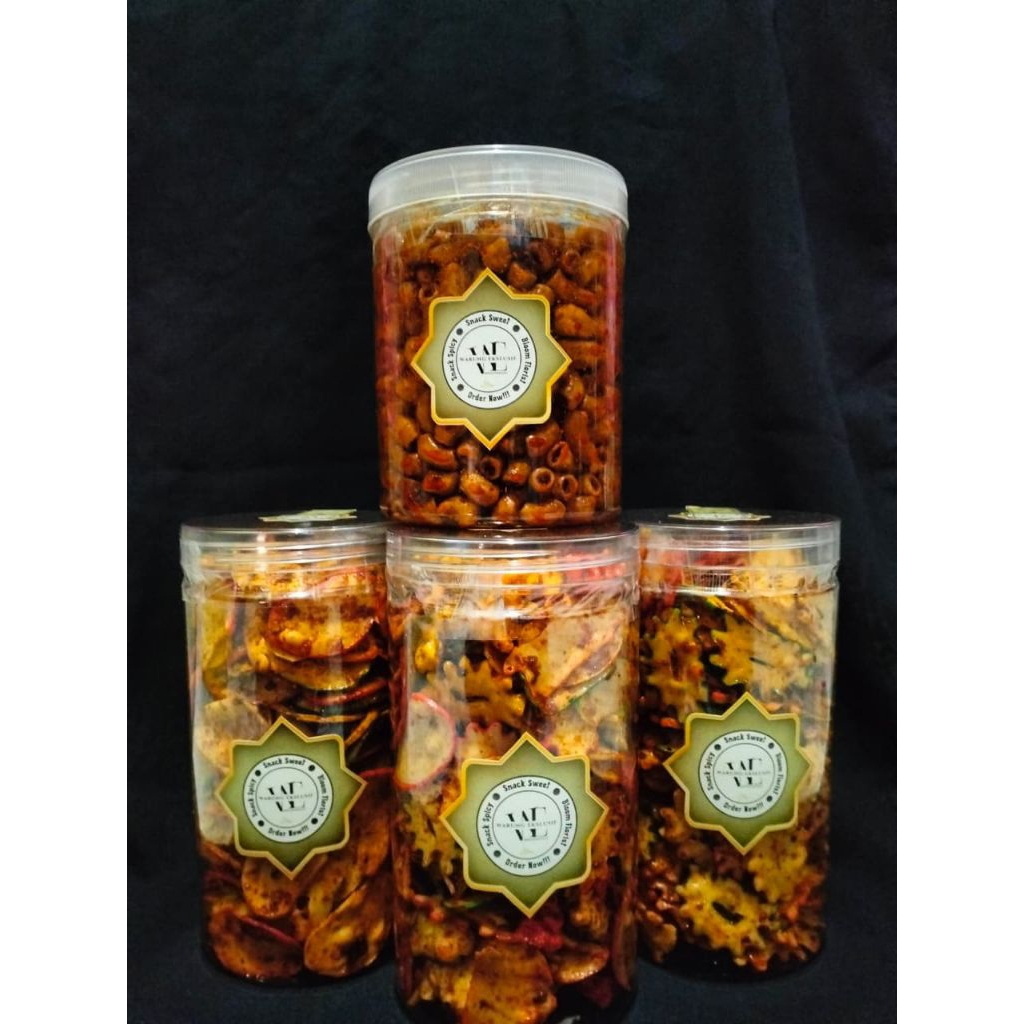 krupuk seblak kering pedas daun jeruk toples 1000ml