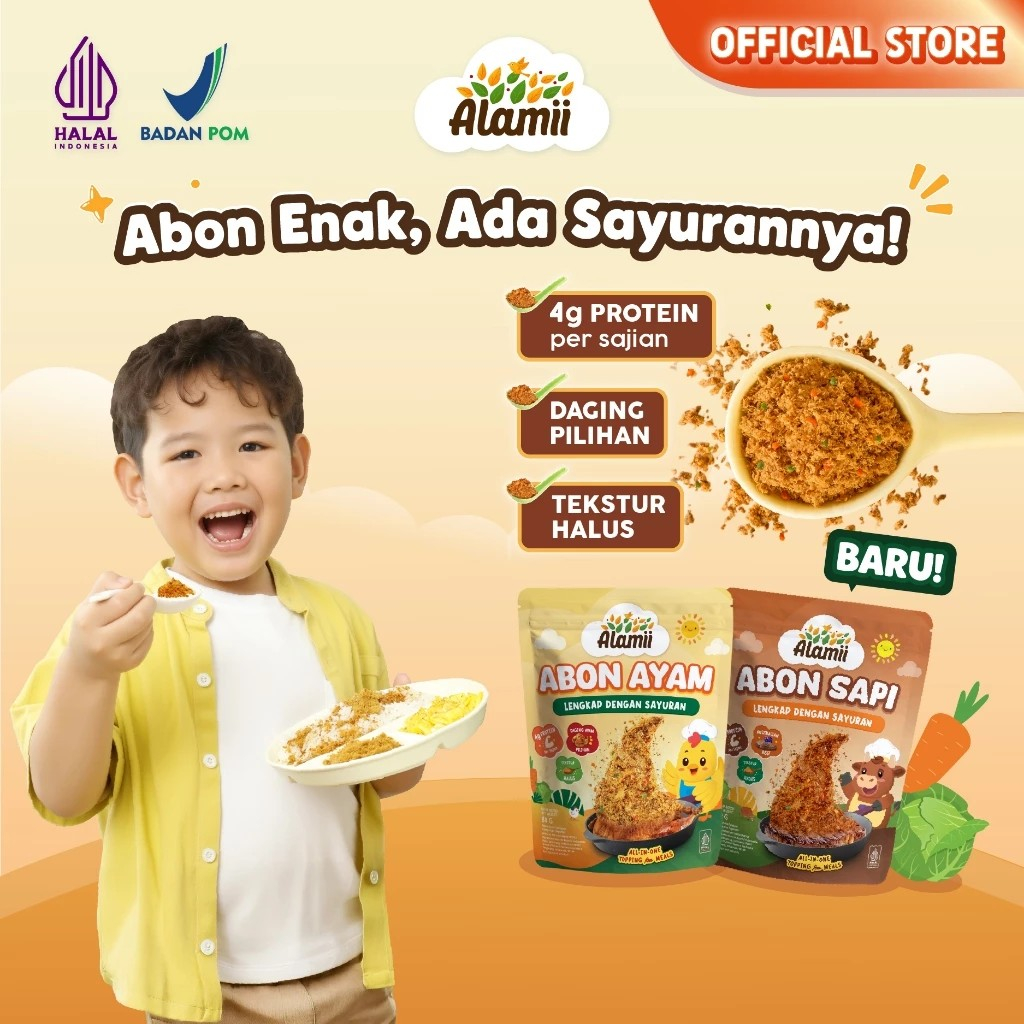 Alamii Abon Ayam Sapi 80g MPASI Bayi Halal