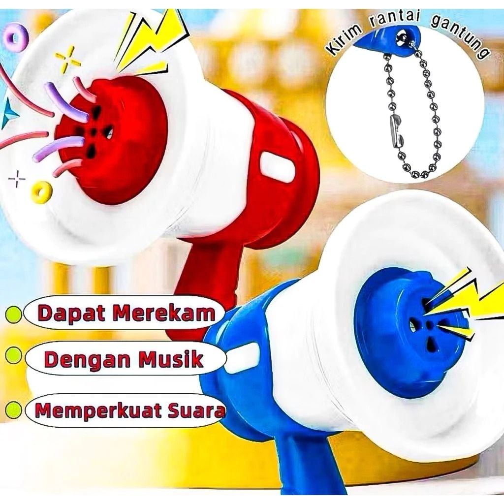 Mainan Gantungan Kunci Toa Bisa Rekam Suara Ganci Musik Keychain Pengeras Suara Toa Mini