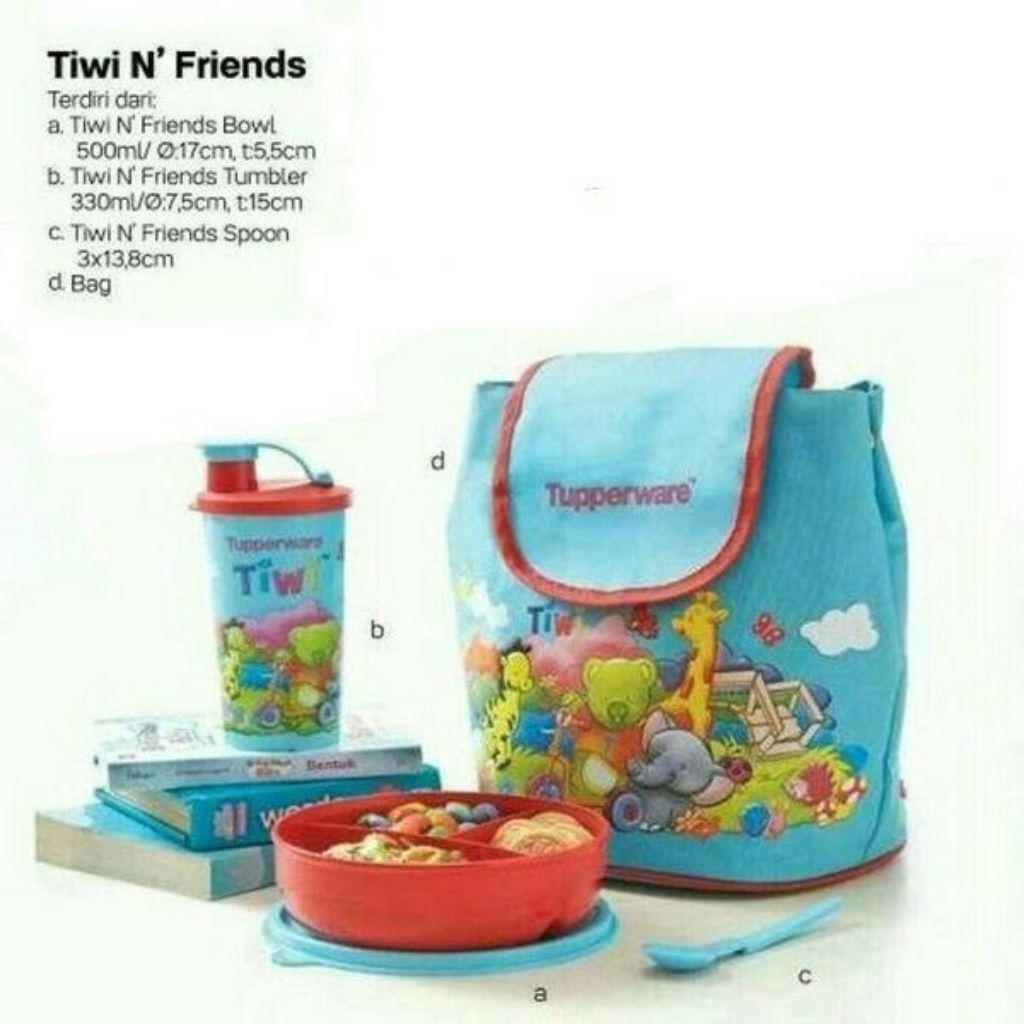 Tupperware Tiwi series set / bekal makan minum dengan tas