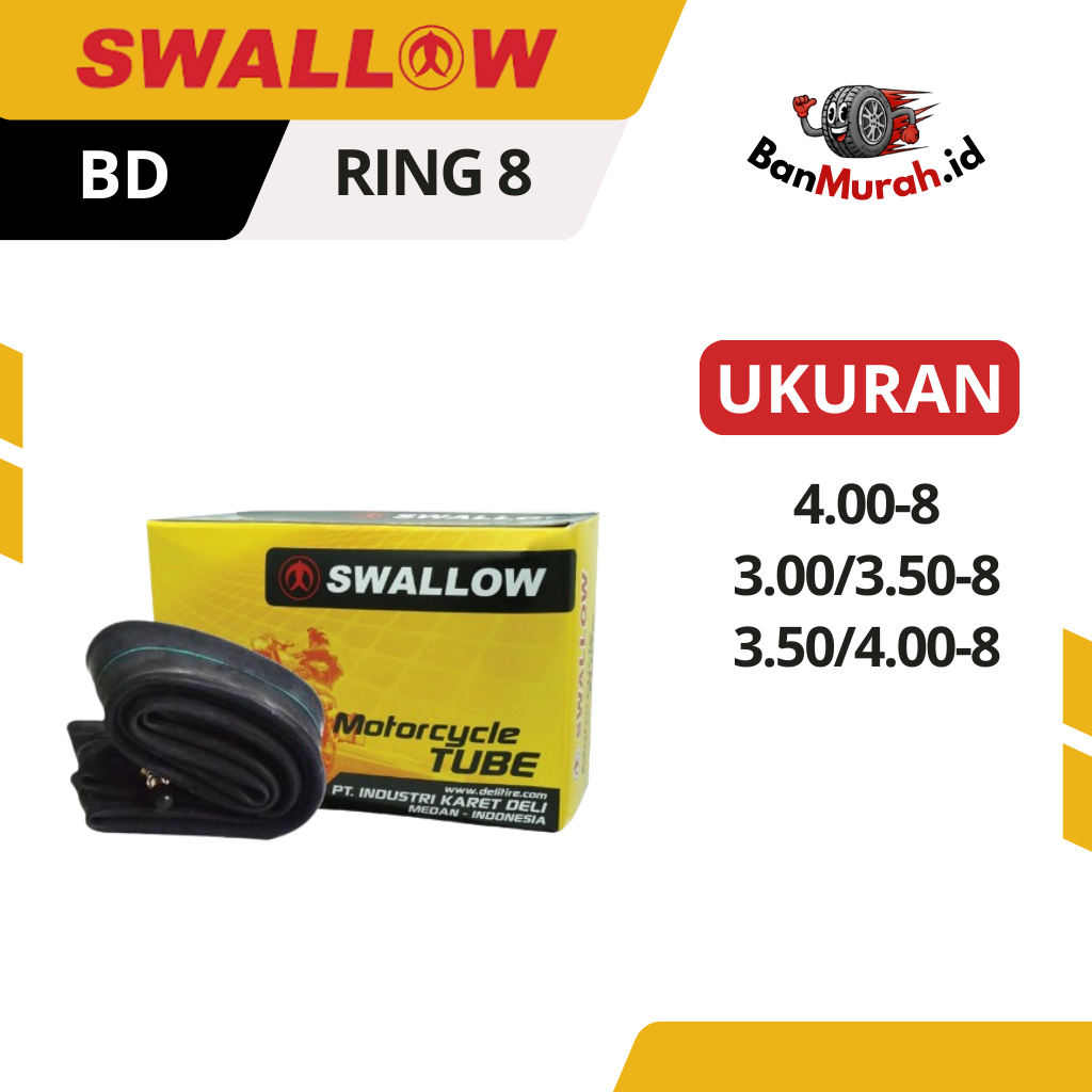 Ban Dalam Motor Swallow Ukuran 400 300/350 350/400 Ring 8