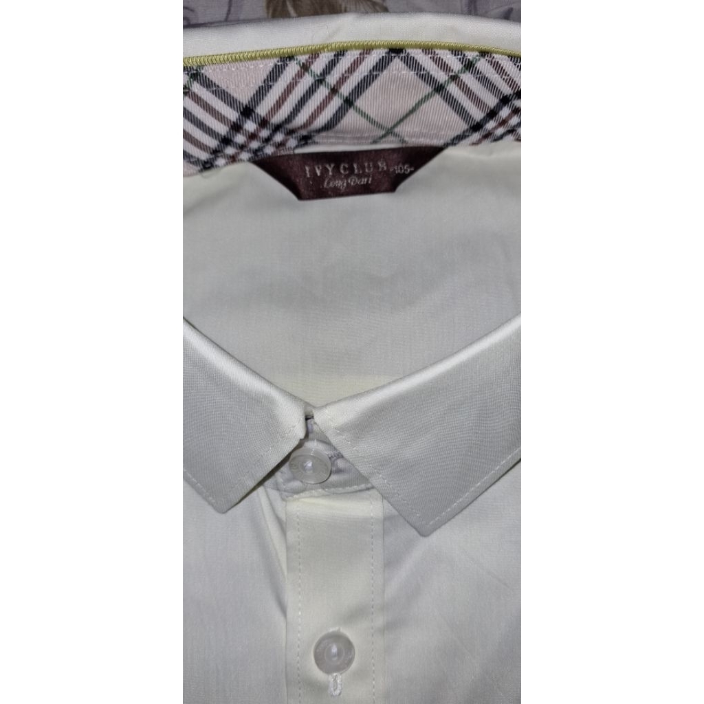 Kemeja branded IVY CLUB bahan katun warna broken white 100% baru