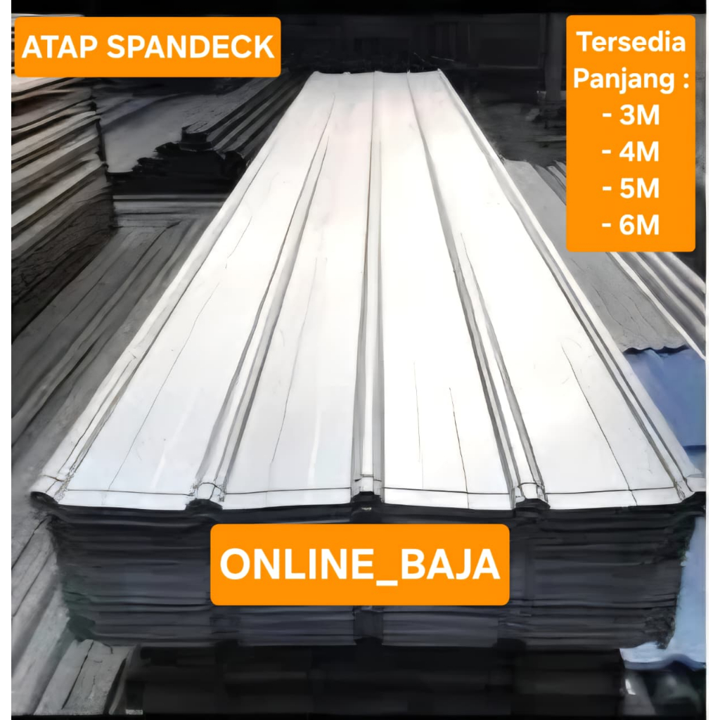 Spandeck / Spandek Atap 0.30 mm FULL Panjang Dari 3m , 4m , 5m , 6m