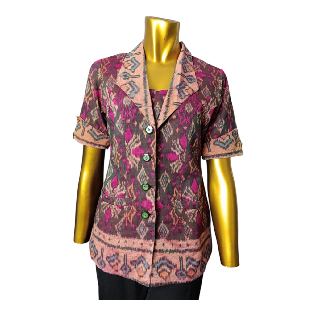 BATIK/ENDEK KHAS BALI WANITA LENGAN PENDEK