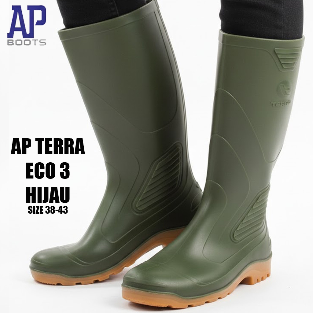 JAJE // AP BOOTS TERRA ECO 3 SEPATU BOOTS PRIA WANITA PANJANG ANTI SLIP LENTUR PERKEBUNAN PERTANIAN