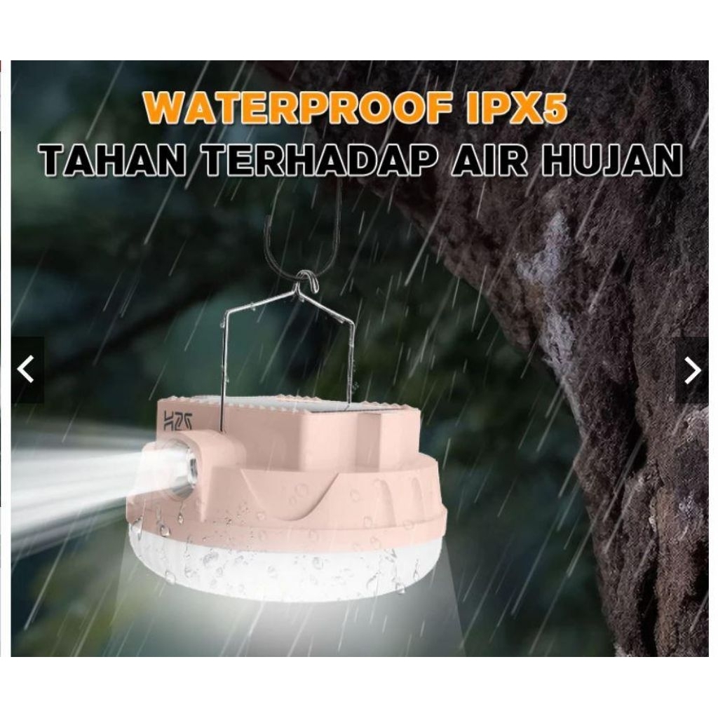 H2S Lampu LED Emergency UFO + Senter HS-Q188 Solar Panel 400w + 50w Baterai Lepas