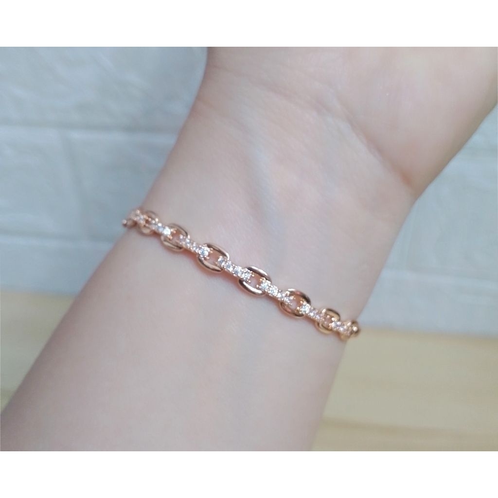 Xuping Premium Gelang bangle (lingkar kecil) motif Rante permata (aslinya seperti emas) Anti karatan