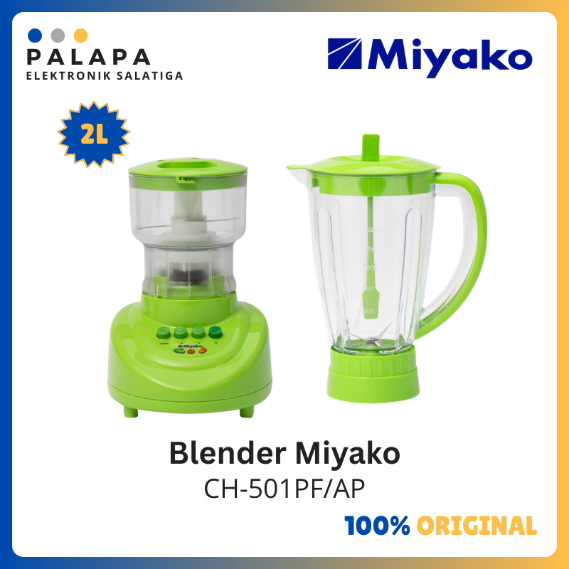 Blender Miyako CH-501PF/AP + Chopper – Blender 2in1 2L Ice Crusher Penggiling Bumbu & Daging