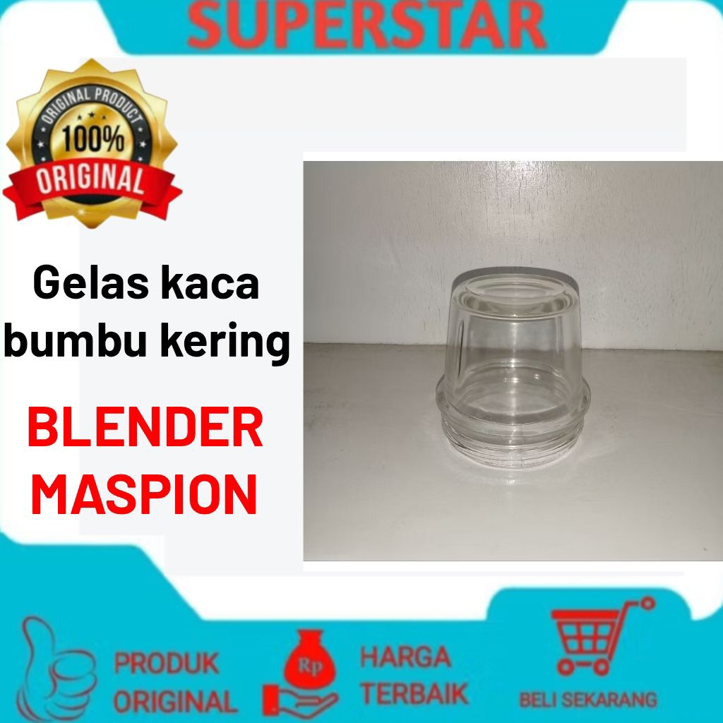 gelas kaca bumbu kering blender maspion