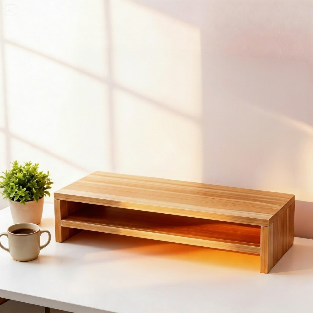 Meja Monitor Komputer Stand Meja Kayu Pinus Tempat PC Komputer Laptop