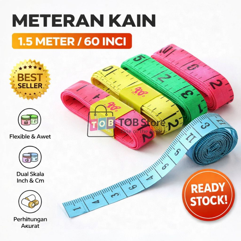 Meteran Kain Pita 1.5 Meter Multifungsi Meteran Jahit Biasa 150 CM Meteran Pakaian Alat Ukur Menjahi