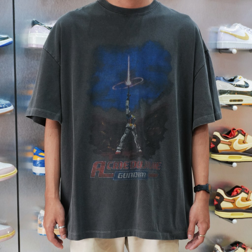 ADLV MOBILE SUIT GUNDAM LAST SHOOTING PIGMENT T-SHIRT CHARCOAL
