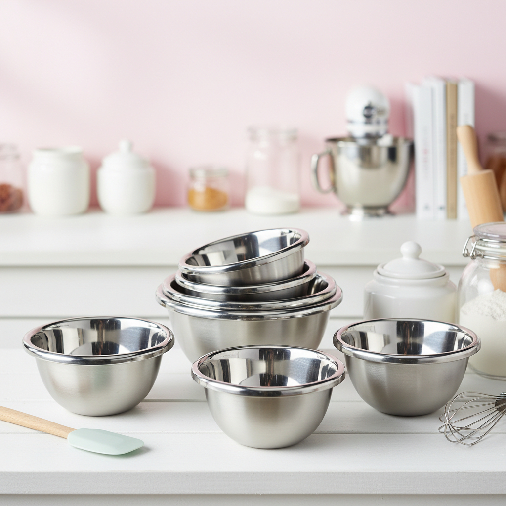 Baskom Stainless Steel Korea Tebal Mangkok Wadah Saji Makanan Anti Karat Tahan Panas Premium