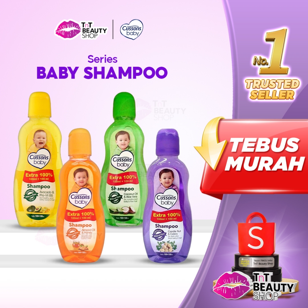 Cussons Baby Shampoo 100ml | Candle Nut & Celery - Almond Oil & Honey - Avocado & Pro vit B5 - Cocon