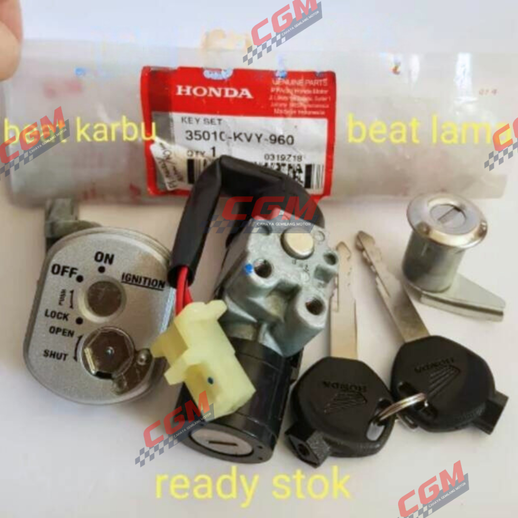 35010-KVY-960 Kunci kontak assy atau keyset assy, kunci kontak assy, beat lama atau beat karbu, asli