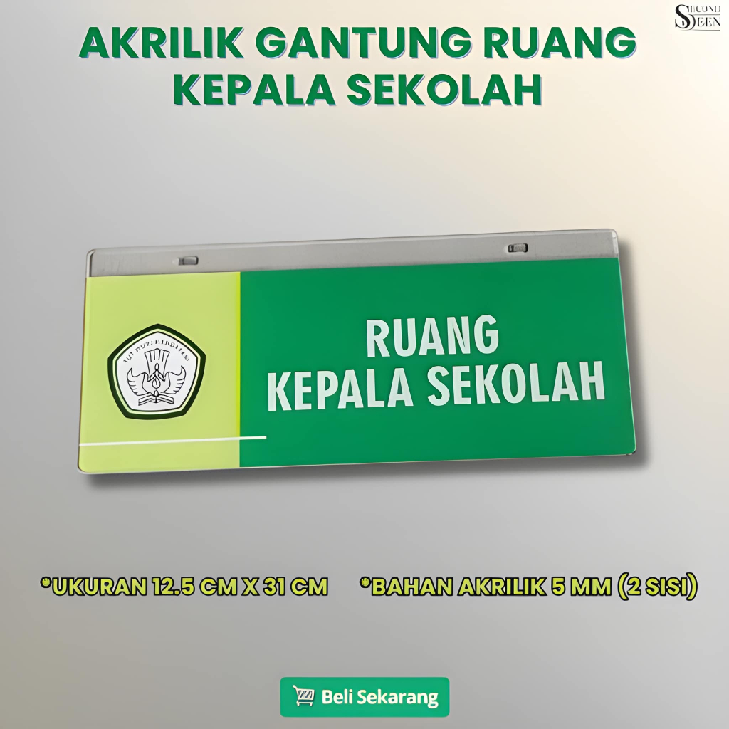 Akrilik Gantung Ruang Kepala Sekolah | Plang Nama Ruangan Sekolah