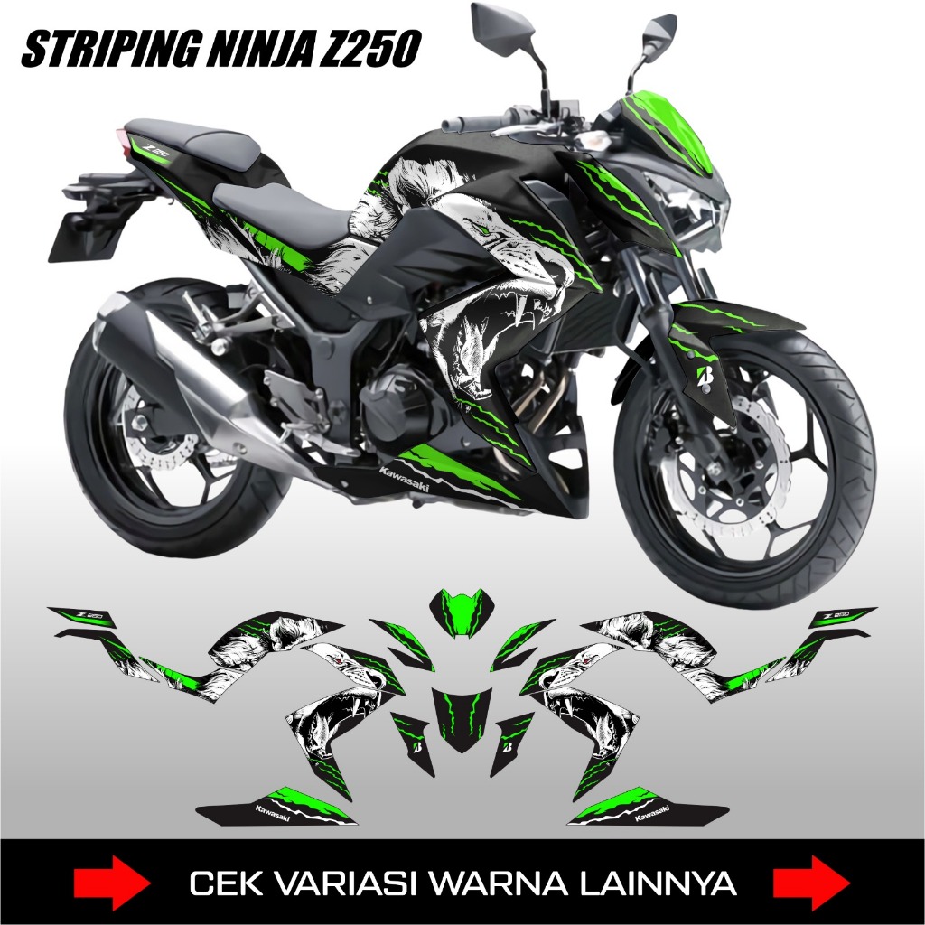 STIKER STRIPING NINJA Z 250 / STICKER DECAL MOTOR KAWASAKI NINJA Z250