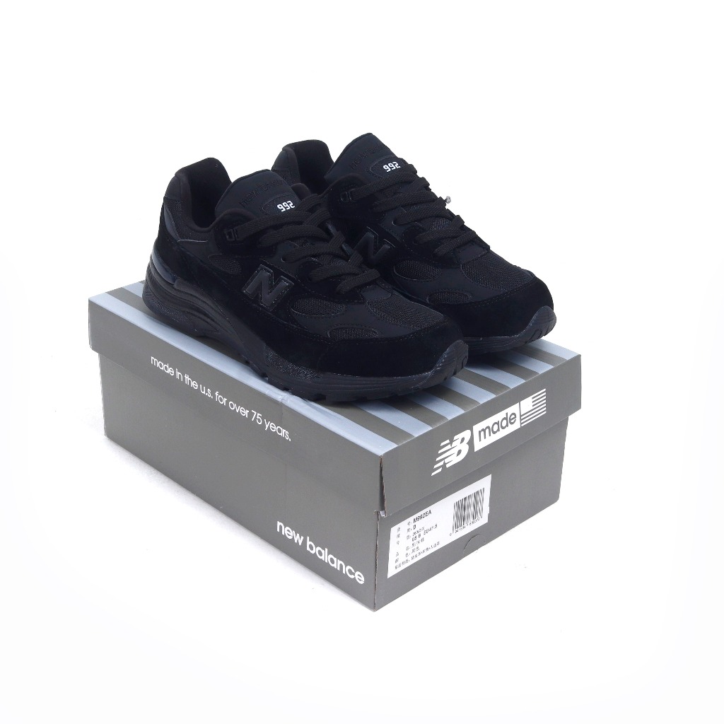 (FTBX) Sepatu Sneakers New Balance M992EA Triple Black - NB 992
