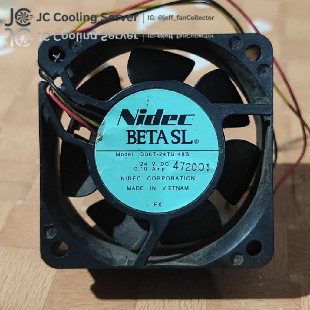 Fan Kipas High Speed Silent 4200rpm Nidec Beta SL 24V 0.10A 3kabel 6cm 2,5cm Sleeve Bearing Made In 