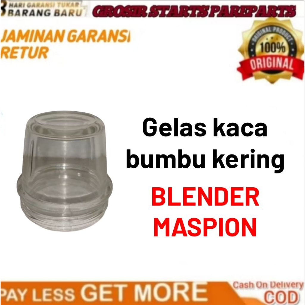 gelas kaca bumbu kering blender maspion