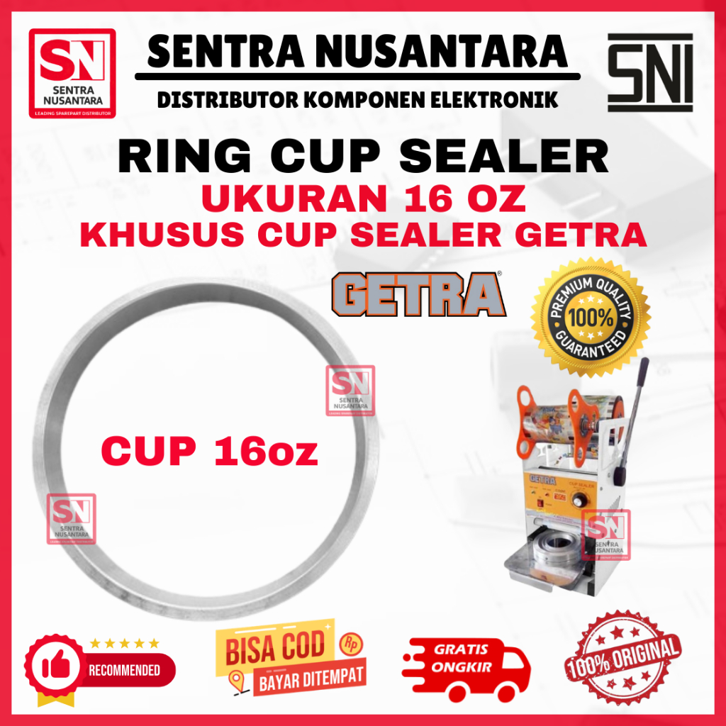 RING CUP SEALER KHUSUS MEREK GETRA CUP SEALER 16oz ORIGINAL | RING CUP KHUSUS MERK GETRA 16 oz FLAT 