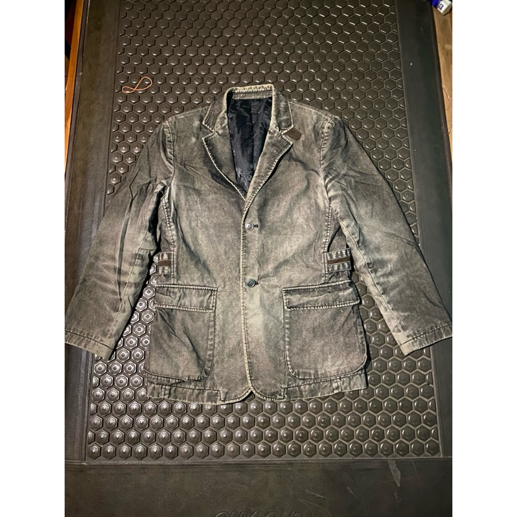 BLAZER JAS JEANS DENIM MIND BRIDGE HITAM WASH MEWAH BRANDED